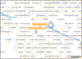 map of Mahishādia