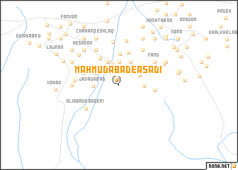 map of Maḩmūdābād-e Asadī