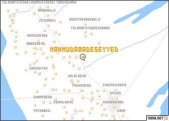 map of Maḩmūdābād-e Seyyed