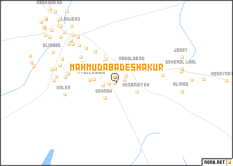 map of Maḩmūdābād-e Shakūr