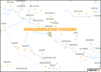 map of Maḩmūdābād-e Sheykh ‘Os̄mān