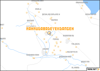 map of Maḩmūdābād-e Yek Dāngeh