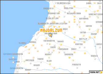 map of Majdal Zūn