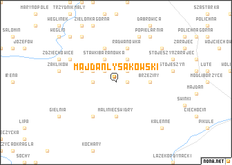 map of Majdan Łysakowski