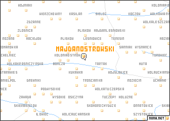 map of Majdan Ostrowski