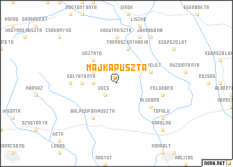 map of Majkapuszta