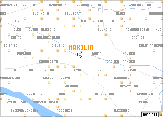 map of Mąkolin