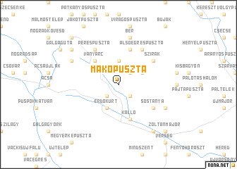 map of Makópuszta