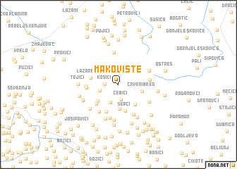 map of Makovište