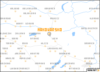 map of Mąkowarsko