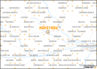 map of Maksymów