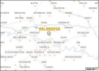 map of Malá Borša