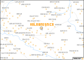 map of Mala Bresnica