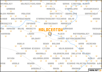 map of Małacentów