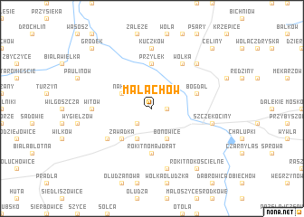 map of Małachów