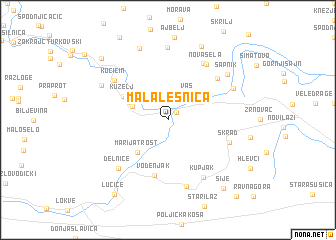 map of Mala Lešnica