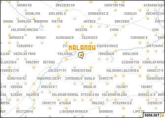 map of Malanów