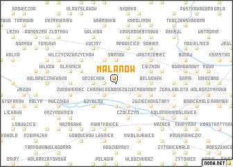 map of Malanów