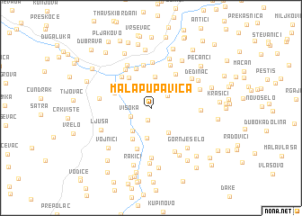 map of Mala Pupavica