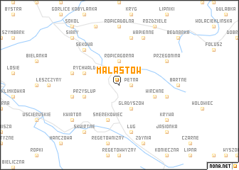 map of Małastów