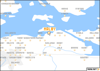 map of Mälby