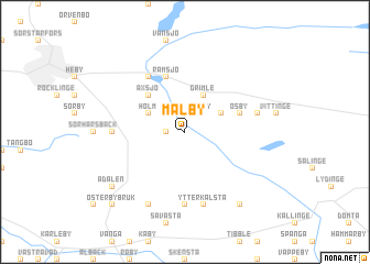 map of Mälby