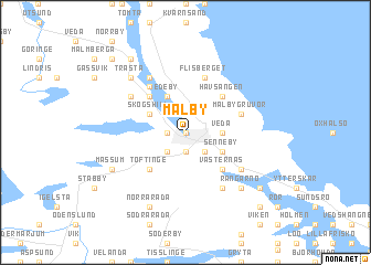 map of Mälby