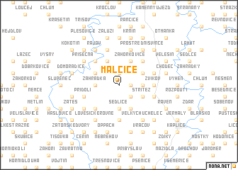 map of Malčice