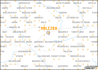 map of Małczew