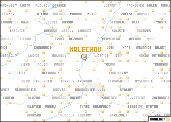 map of Malechov