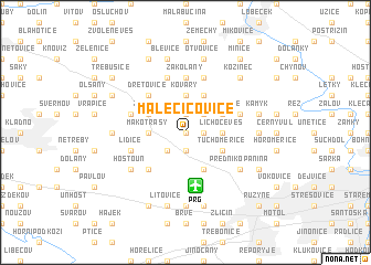 map of Malé Číčovice