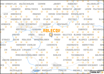 map of Malečov