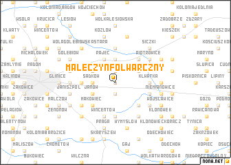 map of Małęczyn Folwarczny