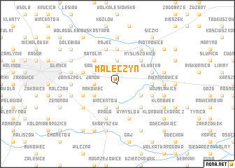 map of Małęczyn