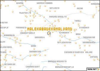 map of Malekābād-e Kamālvand