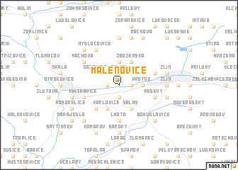 map of Malenovice