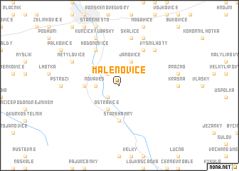 map of Malenovice