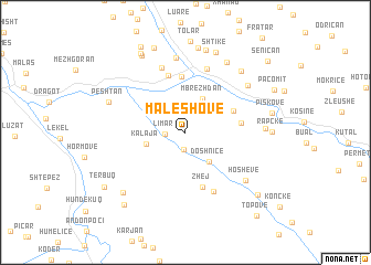 map of Malëshovë