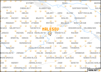 map of Malešov