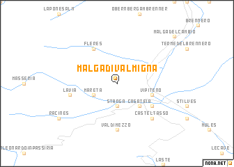 map of Malga di Valmigna