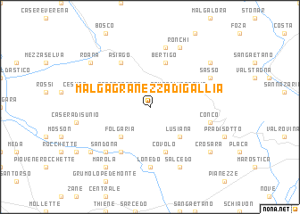 map of Malga Granezza di Gallia