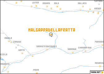 map of Malga Pra della Fratta