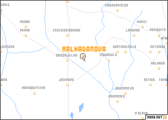 map of Malhada Nova