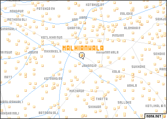 map of Malhiānwāla