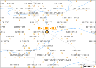 map of Małhowice