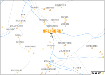 map of Mālīābād