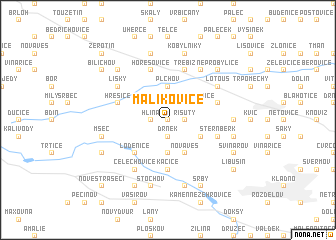 map of Malíkovice