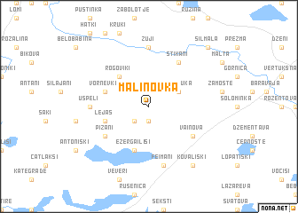 map of Maļinovka