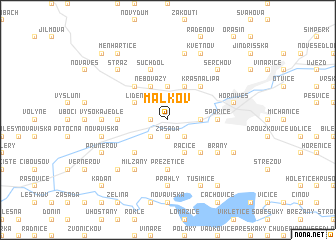 map of Málkov