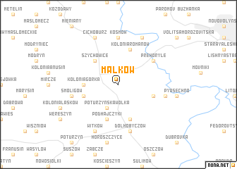 map of Małków